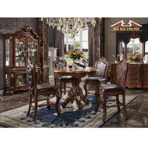 Europeo di lusso in legno dorato elegante tavolo da pranzo set 6 posti per la casa di design royal mobili sala da pranzo