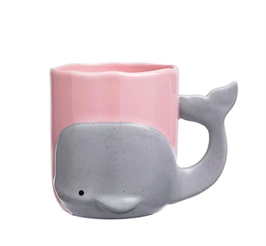 16OZ enfants Baleine Rose Tasse En Céramique 3D Artisanat Super Mignon Dessin Animé Café Lait Tasse D'eau pour Enfants - Product Image 4