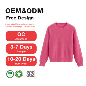 Pull en cachemire 100% classique, rayé, brodé, écologique, pour femmes, OEM ODM - Product Image 1