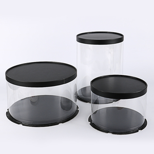 Round cake box paper lids with window food grade clear cake box different size from 6 inch to 16 inch