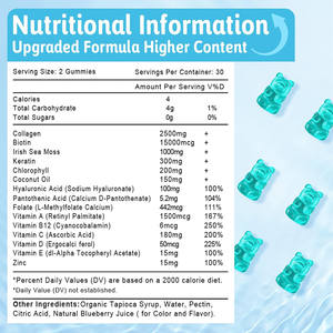 <span class=keywords><strong>Vitamin</strong></span> Label pribadi kualitas tinggi membangun otot kuat tulang bersama Biotin Gummies - Product Image 2
