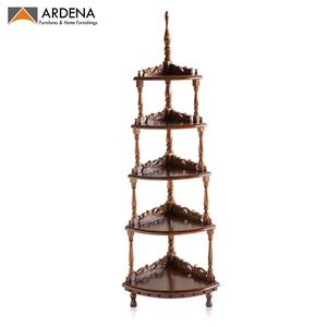 Estante de esquina de madera maciza de estilo clásico para sala de estar, decoración del hogar, precio especial, muebles de gabinete de Indonesia - Product Image 1