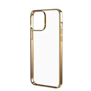 For IPhone 15 Pro Max Electroplated Frame Hard PC Back Cover Cell Phone Case For IPhone 14 Plus 13 11 12 Pro Max Clear Shell