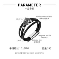 Bijoux en cuir tressé à breloques pour hommes, bijoux faits main à la mode, bijoux tête de lion punk pour hommes, bracelets tendance en cuir multicouches