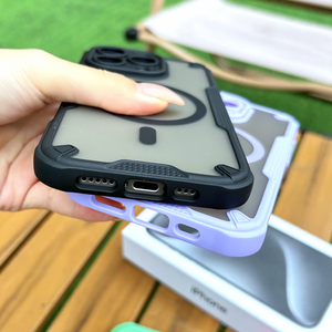 Sang Trọng Matte <span class=keywords><strong>Armor</strong></span> 2-Trong-1 Không Dây Sạc Từ Điện Thoại Di Động Trường Hợp Đối Với <span class=keywords><strong>iPhone</strong></span> 14 15 16 Cộng Với 11 12 13 Pro Max SE <span class=keywords><strong>4</strong></span> - Product Image 3