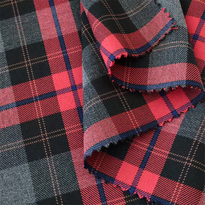 Thời Trang Căng Vải Sọc Trong Màu Đen Đỏ Chất Lượng Cao Twill Polyester Rayon Spandex Kiểm Tra Đồng Phục Trường Vải Cho Các Loại - Product Image 2