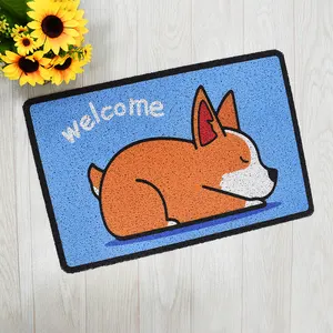 Custom pet pvc coil foot mat 3d printed cartoon character animals dog cat print carpet door mat