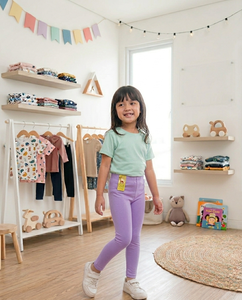 Leggings para Niños de Color Sólido, Flexibles, Suaves, de Mezcla de Algodón, Ajustados, para Ejercicio Diario, Escuela, Juego y Uso Casual - Product Image 1