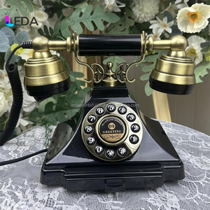 Téléphone vintage d'enregistrement LEDA noir, téléphone audio pour livre d'or, <span class=keywords><strong>carte</strong></span> <span class=keywords><strong>SIM</strong></span>, téléphone antique pour événements, décoration de fête - Product Image 3