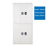 Armoire de rangement archivistique en acier blanche avec lecteur d'empreintes digitales intelligent pour la sécurité du bureau, casier métallique