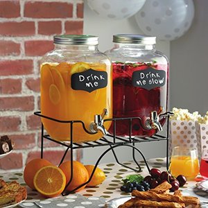 Grand récipient de stockage pour boissons, jus, vin, verre à boire, fabrication de bière artisanale, bocal en verre Mason avec couvercle à vis en métal et sortie - Product Image 6