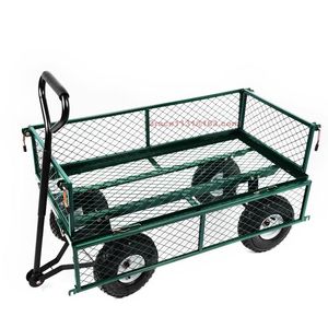 Carro de jardín de acero 2 en 1 de alta resistencia, vagón utilitario de capacidad de 500 LBS, neumáticos de 10 \ ", plataforma de malla extraíble con giro en U de 240 ° - Product Image 2