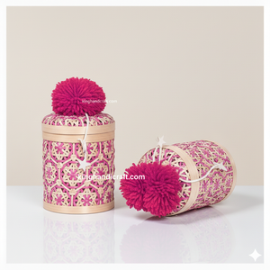 Handmade Eco-Friendly Bamboo Circle Storage Box with Lid | Modern Ramadan Eid <b>Basket</b> for <b>Gifts</b> & Dry Food - Product Image 5