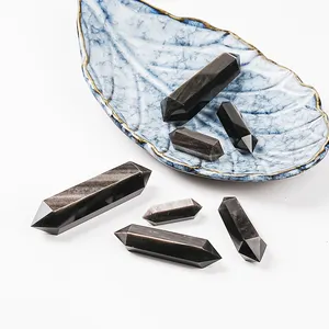 Natural Polished Silver Obsidian Sheen Tower Point for Metaphysical Healing