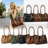 Sac à bandoulière imperméable en daim/cuir PU avec fermeture éclair, sac fourre-tout rétro élégant de grande capacité, couleur unie, pour les déplacements, l'école, les voyages, le travail