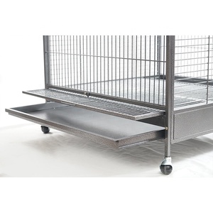 Büyük ferforje kuş kafesi akrilik asılı standı katlanabilir çevre dostu kuş kafesleri papağanlar için hayvan desen kapalı/açık - Product Image 4