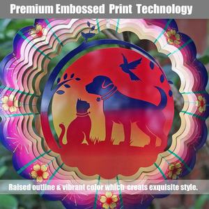 EnchGarden GLK Amico dei Gatti e dei Cani, Girandola da Giardino 12 Pollici, Scultura Cinetica 3D in Acciaio Inox, Decorazione da Giardino - Product Image 6