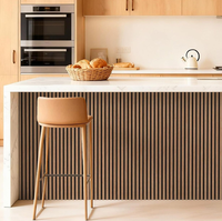 Panneaux muraux acoustiques en bois rainuré décoratifs, placage personnalisé, MDF, pour la rénovation des plafonds résidentiels, commerciaux, intérieurs et extérieurs