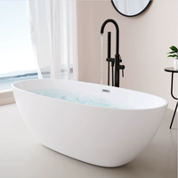 US Livraison gratuite hôtel projet lumière luxe Style européen bord mince sans couture intégré appartement acrylique baignoire indépendante