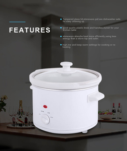 Casserole électrique à cuisson lente manuelle de 2,5 L avec <span class=keywords><strong>pot</strong></span> intérieur en céramique de 2,7 pintes, température réglable, couvercle en verre et <span class=keywords><strong>pot</strong></span> en céramique - Product Image 4