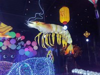 Lanterne de festival chinois Thème des animaux marins Promenade à travers l'arche Éclairage Tunnel de lanterne de poisson