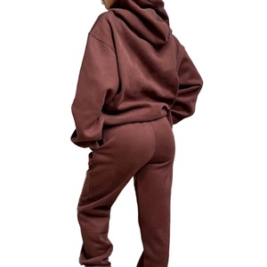 Ensembles de sweats à capuche surdimensionnés personnalisables avec logo brodé ou imprimé pour femmes, en molleton 100 % coton épais, coupe ample, longueur longue, vente en gros - Product Image 1