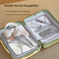 Valise à roulettes ABS de style japonais 20/24 pouces avec interface USB, séparation sec/humide, fermeture éclair anti-explosion et cadenas, pour voyage