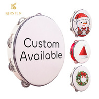 Customized Accept Percussion Instrument Durable Wooden Hand Drum 6'' 7'' 8'' Tambourines for Kids Adult