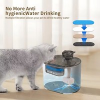 Elecpet Fontaine à eau automatique pour chat 2,2 L avec détecteur de mouvement et filtre à charbon actif pour animaux de compagnie en bonne santé
