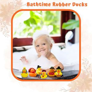 Novelty Thanksgiving Rubber Duckies (12 Pack) Table Centerpiece <b>Bath</b> Toys Kids Adults' Party Favors Bulk Turkey Pilgrim - Product Image 6