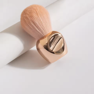 Pinceau à ongles professionnel en métal or rose avec manche transparent, poils ovales en nylon de luxe pour poudre acrylique et fond de teint - Product Image 2