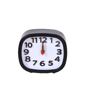 Rectangular Alarm <b>Clock</b> White Black <b>Mechanical</b> Desk <b>Clock</b> For Bedroom And Study Use - Product Image 5