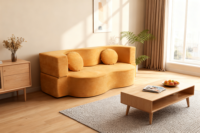 Canapé-lit pliable capitonné en éponge pour salon, idéal pour appartements et hôtels