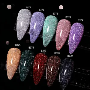 Nouveau brillant dans le noir néon couleur diamant Gel réfléchissant Flash Disco Gel vernis à ongles Semi Permanent UV émail Gel vernis