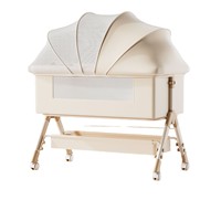 Cuna Plegable Moderna para Bebé, Cuna de Viaje Móvil con Dosel y Cesta de Almacenamiento para Recién Nacidos hasta 6 Meses