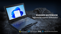Ordinateur portable industriel robuste Windows 11 Pro 16 Go de RAM DDR5 256 Go de SSD PCIe Traitement de données haute performance pour le contrôle industriel
