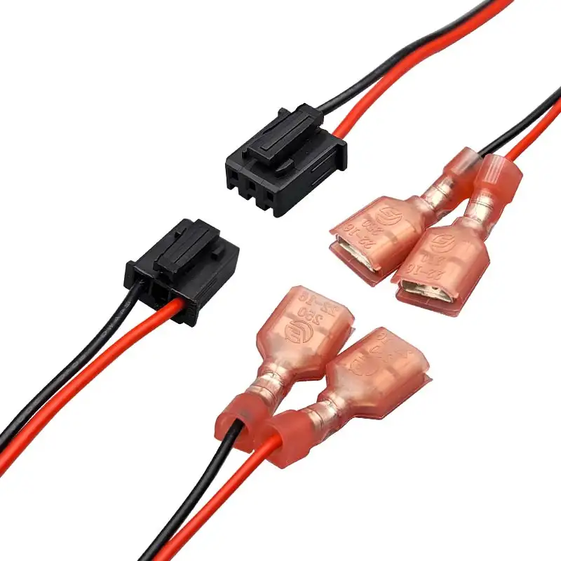 주문 2pin 24awg 6.3 마개 봄 끝 여성 머리띠는 소매 검정 배선 마구를 격리했습니다