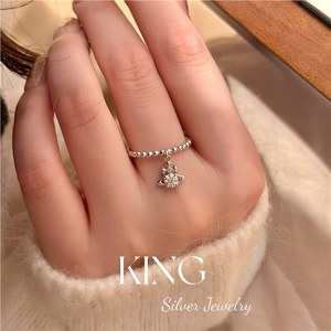 แหวนเงินแท้ Saturn Fantasy S925 ประดับมงกุฎเพชรซิคอน สำหรับผู้หญิง สวมใส่ได้ทุกวัน - Product Image 4