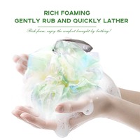 Ensemble de poufs de bain à ruban dégradé arc-en-ciel : crée une mousse luxueuse, exfoliation douce, soin de la peau, rafraîchissant