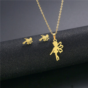 I-0881 Wholesale Trendy Necklaces Earrings Women's Hip Hop Wear Fashion Necklaces Designer Earrings Set - Product Image 4