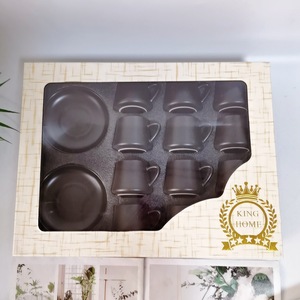 Superior Ceramic Coffee <b>Cup</b> and Saucer <b>Set</b> Color Glaze Matte 12 <b>Cups</b> Saucer Tea <b>Cups</b> <b>Set</b> of 6 With Gift Box - Product Image 6