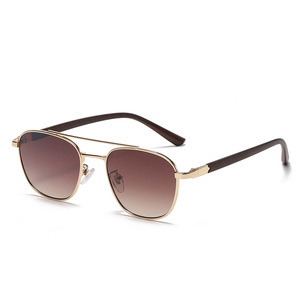 STORY S22033 Vente en gros de lunettes de soleil carrées à double pont Lunettes de soleil à petite monture en métal pour femmes - Product Image 6