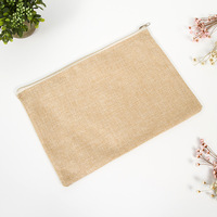 Petit sac à crayons en Jute personnalisé avec Logo imprimé, pochette en toile de Jute avec fermeture éclair, vente en gros