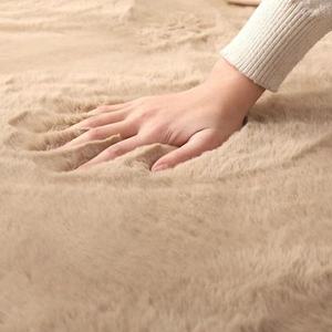 <span class=keywords><strong>Tapis</strong></span> moderne en fausse fourrure de lapin, accessoire doux et confortable, <span class=keywords><strong>rond</strong></span>, fait Machine, pour le salon - Product Image 4