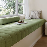 Coussin de rebord de fenêtre incurvé matelassé sur mesure, plusieurs tailles, en mousse élastique, imperméable, lavable et amovible pour baie vitrée domestique