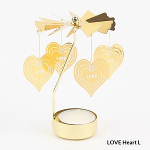 Gold Rotating Carousel Candle Holder Metal Thermal Revolving Windmill Candlestick Creative Wedding Gift Table Decor Ornament - Product Image 4