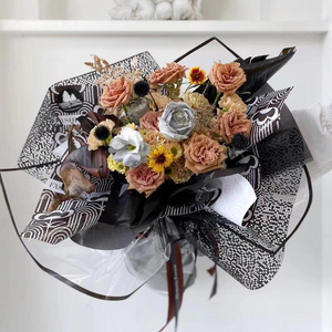 Griglia a mosaico pastello a rete da imballaggio resistente estetica fiorista-uso tessuto Bouquet di fiori confezione per festa di nozze decorazione regalo - Product Image 4