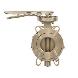 Vanne papillon en acier inoxydable à siège métallique de type wafer à double décalage haute performance COVNA, commande urgente, avec volant manuel - Product Image 4