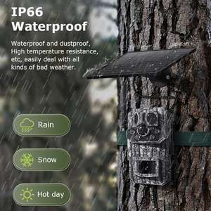 Cámara de Seguridad GPS 4G IP66 Impermeable con Visión Nocturna a Todo Color, Batería Solar, Cámara Solar de Camuflaje Completo para Caza - Product Image 6