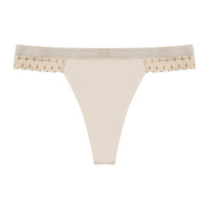 Culotte string sexy taille basse pour femme, lingerie sans couture en soie glacée, motif lettre V discrète - Product Image 6